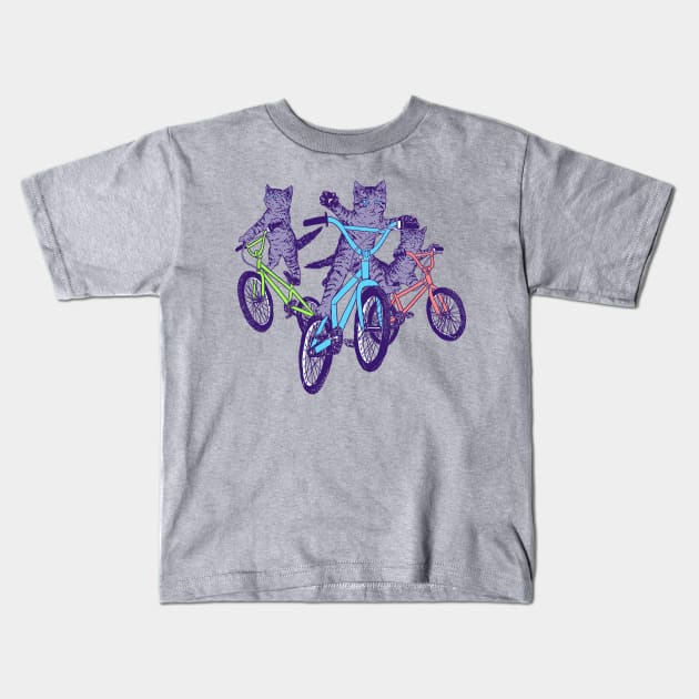 BMX Kittens Kids T-Shirt by Hillary White Rabbit